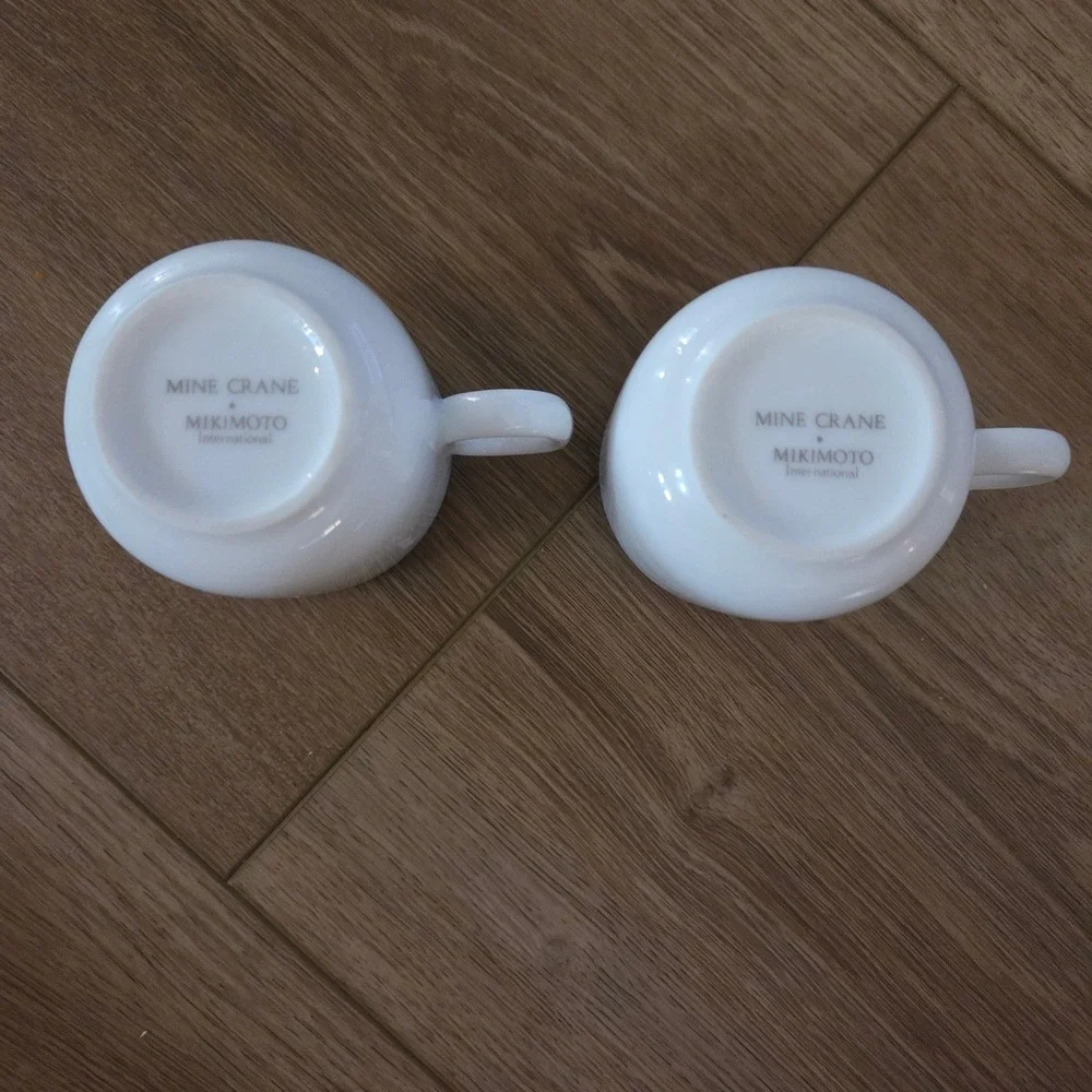 Mikimoto International 90s Mine Crane‎ Espresso Cup and Saucer Set